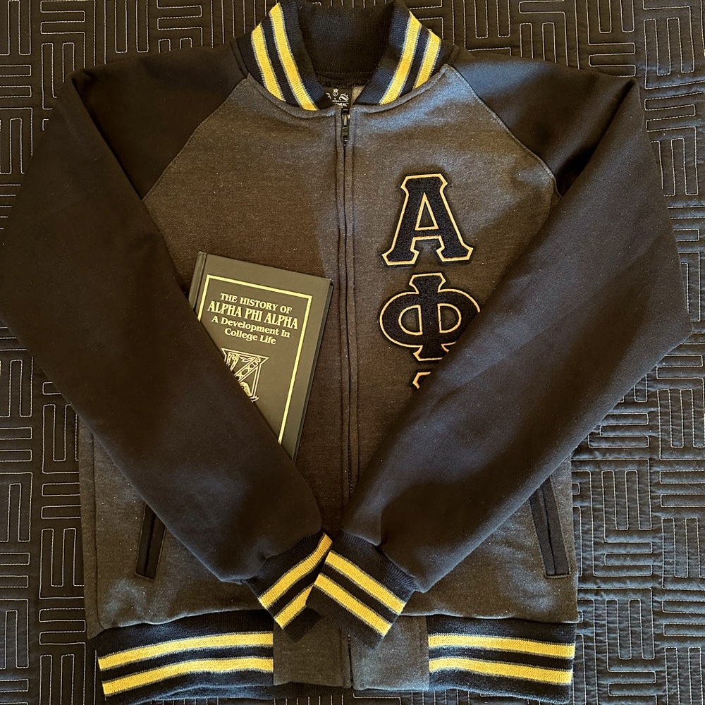 Men’s Large Varsity Fleece Alpha Phi Alpha Jacket